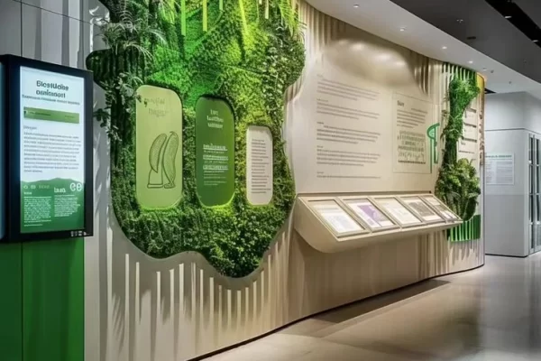 feature wall talking about nature for workspace interior