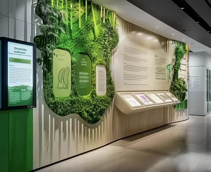 feature wall talking about nature for workspace interior