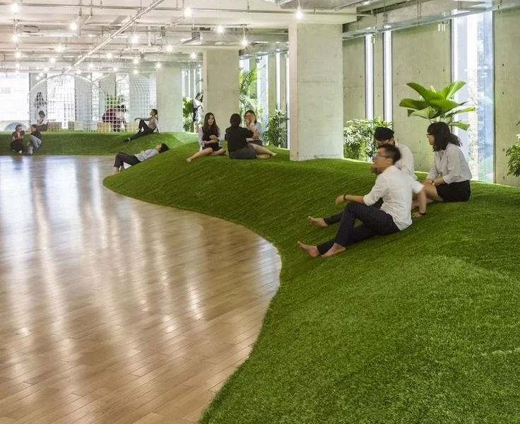 green office spaces simulate parks to promote productivity and well-being