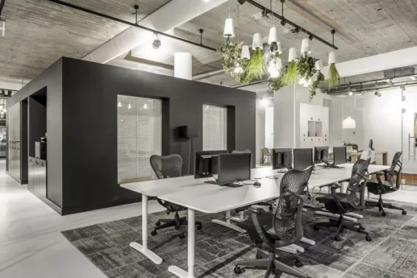 Grey themed office