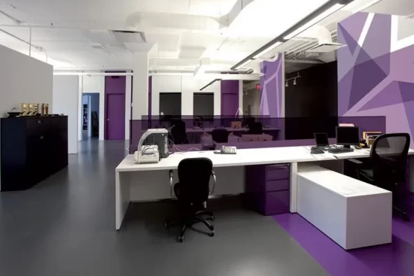 Purple color office space