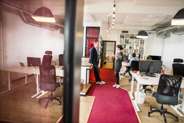 Red-floor-theme-office