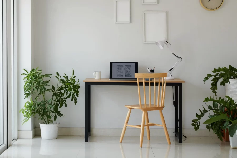 laptop and other esentials on desk