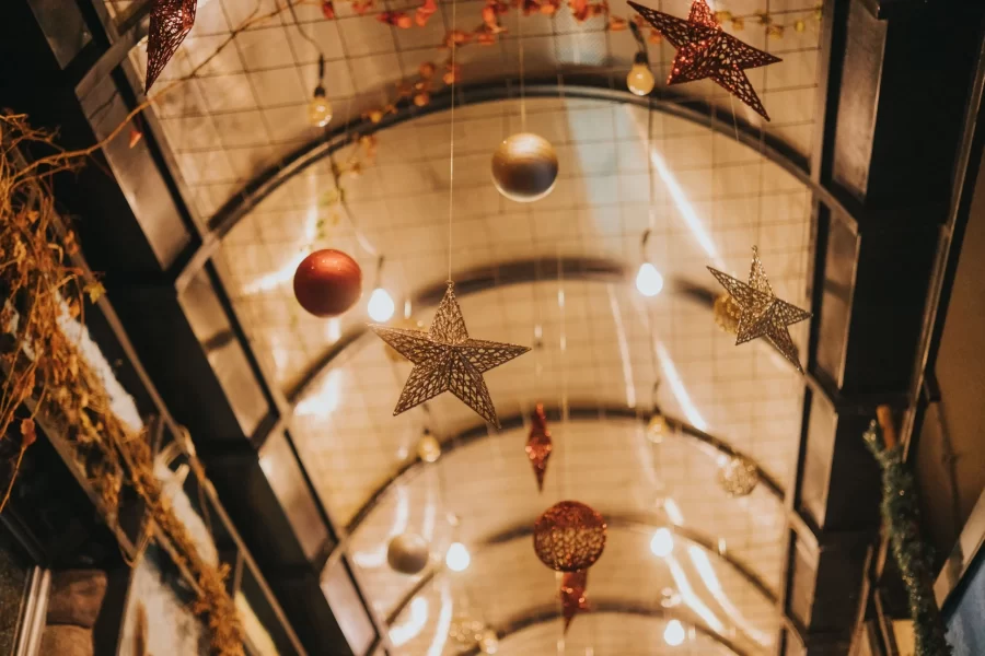 Office ceiling christmas decoration ideas