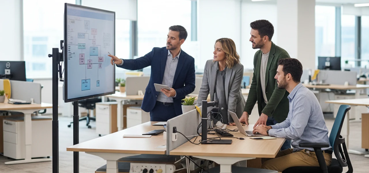 Modular workstations promoting office collaboration by Vlite Furnitech