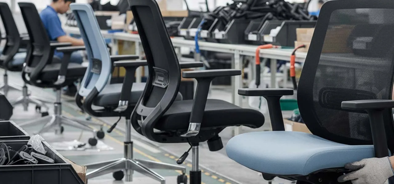 Affordable ergonomic office chair for startup workspace by Vlite Furnitech