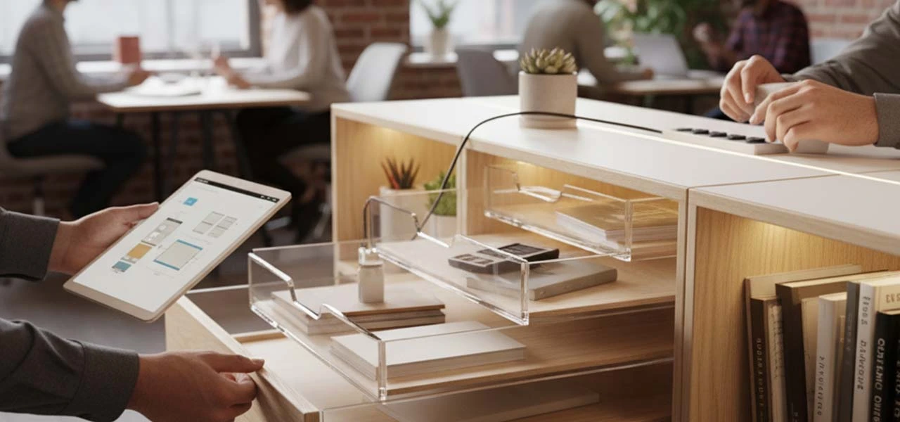 Smart storage furniture solutions for small Indian office spaces by Vlite Furnitech