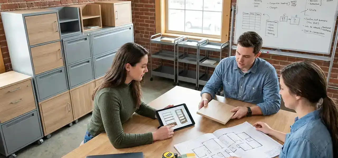 Modern office storage units for startups and SMEs workspace by Vlite Furnitech