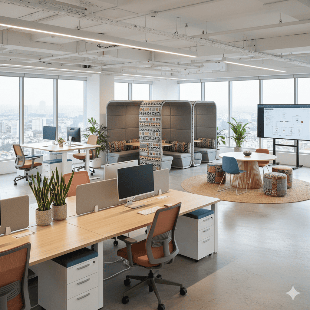 Modern modular office furniture design trends in India by Vlite Furnitech