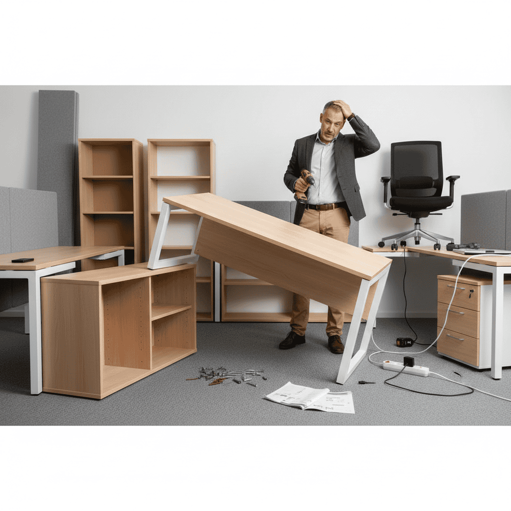 new office setup with modular furniture layout design